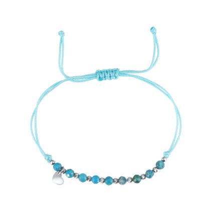 33131 textilný náramok tyrkysový s koralkami z apatitu 13059 3 apatite