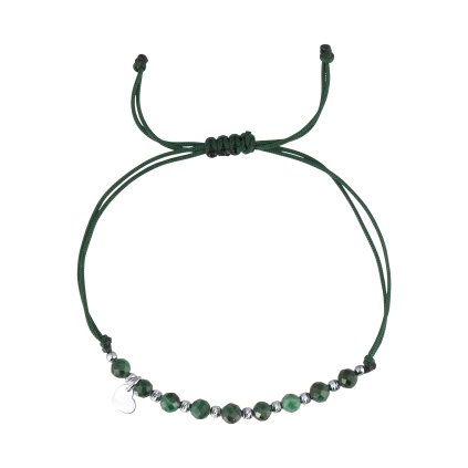 33134 textilný náramok zeleny s koralkami z malachitu 13059 3 malachite