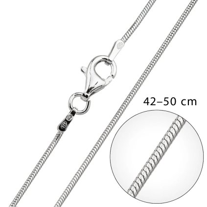 Strieborná retiazka guľatá "HAD" 30002 (Dĺžka retiazky 42 cm)