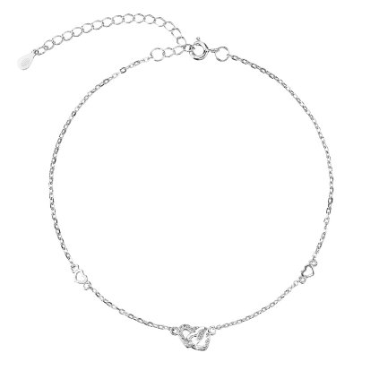 33253 stribrny naramek se spojenymi srdicky 13061 1