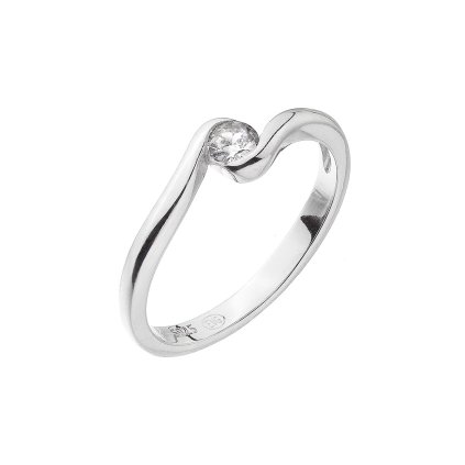 Strieborný prsteň s jedným zirkónom 15011.1 (Veľkosť 52 (priemer 16,6 mm))