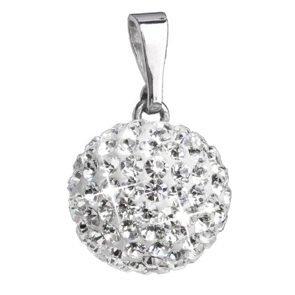 16406 stribrny prívesok s kryštálmi swarovski biely guľaty 34080 1