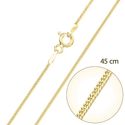 Pozlátená strieborná retiazka plochá dĺžka 45 cm 30015 (Dĺžka retiazky 45 cm)