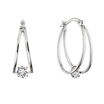 35407 stribrne nausnice hladke kruhy se swarovski krystalem 31323 1