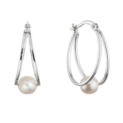 35413 stribrne nausnice kruhy se syntetickou perlou 31325 1