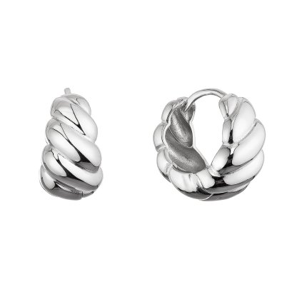 34942 stribrne nausnice kruhy croissant 61080