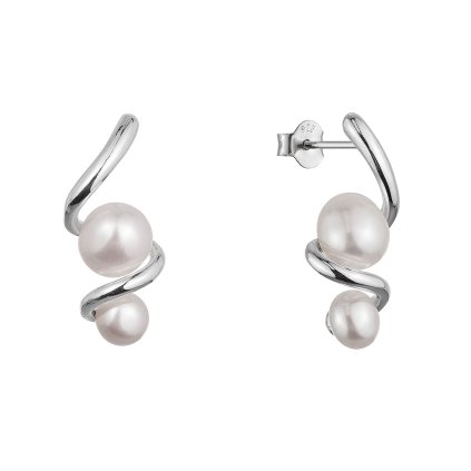 35596 stribrne nausnice spirala se dvema ricnimi perlami 21109 1