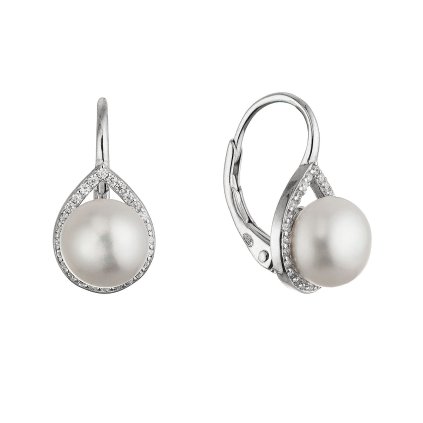 34633 stribrne nausnice visaci s bilou ricni perlou 21107 1