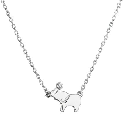 34465 stribrny nahrdelnik slon se zirkonem 12131 1