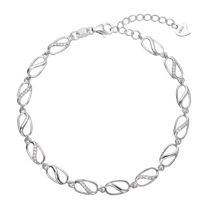 34009 stribrny naramek kavova zrna se zirkony 13083 1 crystal