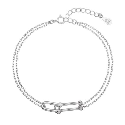 34489 stribrny naramek s elegantnim uzlem 63021