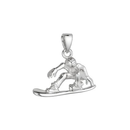 34897 stribrny privesek snowboard 64078