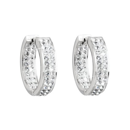 16430 stribrne nausnice kruhy s kryštálmi swarovski biely kruh 31120 1