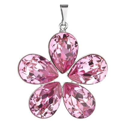 18257 prívesok bizutéria so swarovski kryštálmi ružová kyticka 54037 3