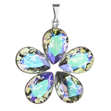 18260 prívesok bizutéria so swarovski kryštálmi zelená fialova kyticka 54037 5