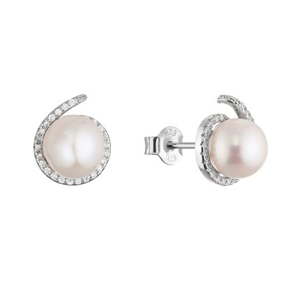 36696 stribrne nausnice pecky s bilou ricni perlou a zirkony 21116 1