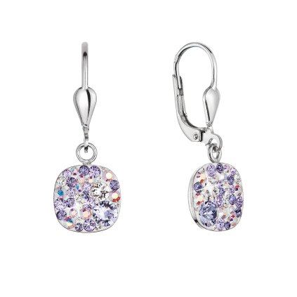 36924 stribrne visaci nausnice se swarovski krystaly 31320 3 violet