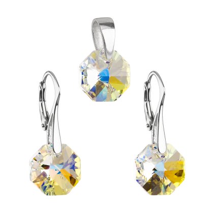 16451 sada šperku s kryštálmi swarovski nausnice a prívesok ab efekt kulate 39055 2