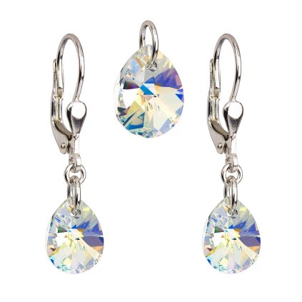16457 sada šperku s kryštálmi swarovski nausnice a prívesok ab efekt slza 39083 2