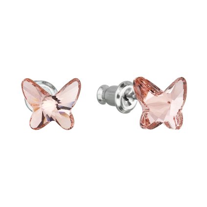 18767 nausnice bizutéria so swarovski kryštálmi ružové motyl 51048 3 rose peach
