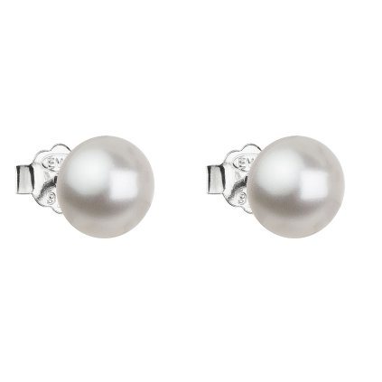 16556 stribrne nausnice pecka s perlou swarovski biele kulate 31142 1