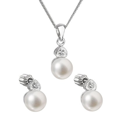 19550 perlova súprava vrátane retiazky z ricnych perál biela 29001 1