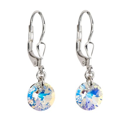 16601 stribrne nausnice visiace s kryštálmi swarovski ab efekt kulate 31134 2