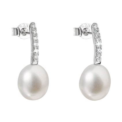 20324 stribrne nausnice visiace s bielou ricnou perlou 21034 1m