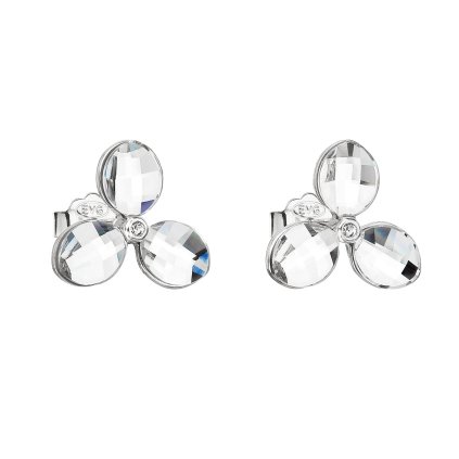 20510 stribrne nausnice pecka s kryštálmi swarovski biela kyticka 31249 1