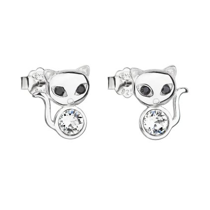 20513 stribrne nausnice pecka s kryštálmi swarovski biela kostka 31250 1