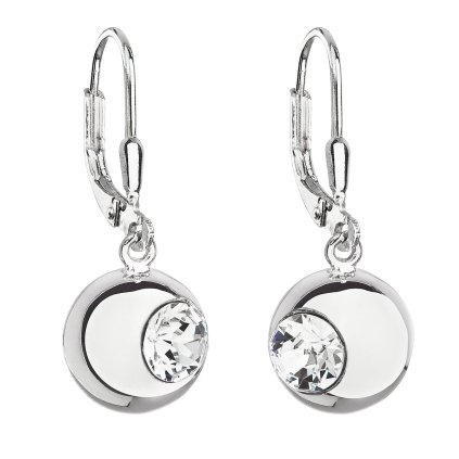 20540 stribrne nausnice visiace s kryštálmi swarovski biele kulate 31260 1