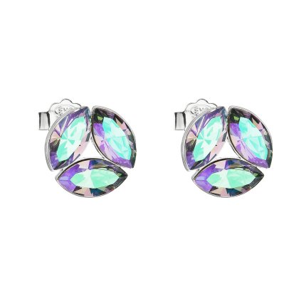 20561 stribrne nausnice pecka s krystalmi swarovski modrozelene kulate 31267 5