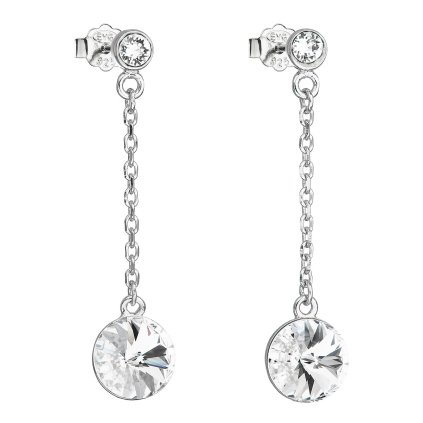 20570 stribrne nausnice visiace s kryštálmi swarovski biele kulate 31270 1