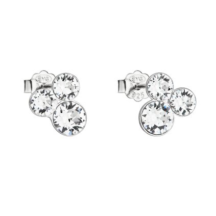 20576 stribrne nausnice pecka s kryštálmi swarovski biele kulate 31272 1