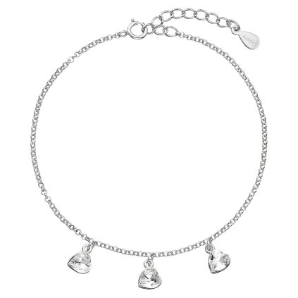 20609 strieborný náramok so swarovski kryštálmi biele srdce 33108 1