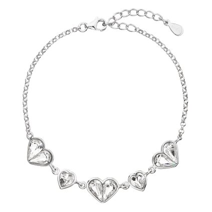 20612 stribrny náramok so swarovski kryštálmi biele srdce 33109 1
