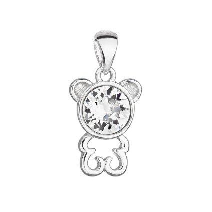 20636 stribrny prívesok s kryštálom swarovski biely medvedík 34229 1