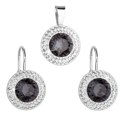 20675 sada šperku s kryštálmi swarovski nausnice a prívesok cierne kulate 39107 3