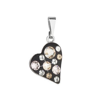 20762 prívesok bizutéria so swarovski kryštálmi zlate srdce 54027 3 jet gold