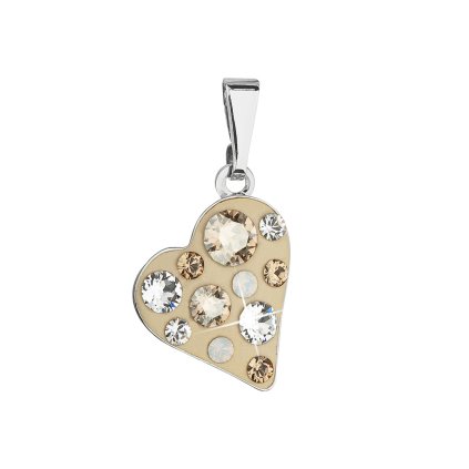 20792 prívesok bizutéria so swarovski kryštálmi hnedé srdce 54027 3 sun