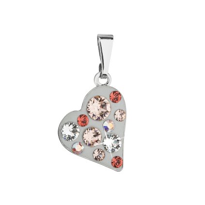 20798 prívesok bizutéria so swarovski kryštálmi oranzove srdce 54027 5 grey peach