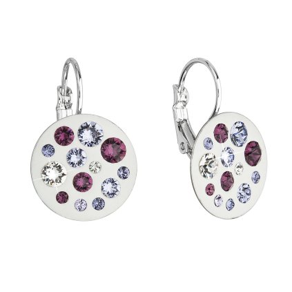 20852 nausnice bizutéria so swarovski kryštálmi fialove kulate 51034 3 violet