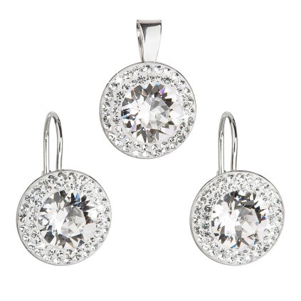 16706 sada šperku s kryštálmi swarovski nausnice a prívesok bile kulate 39107 1