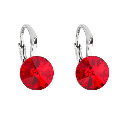 21131 stribrne nausnice visiace s kryštálmi swarovski cervene kulate 31229 3