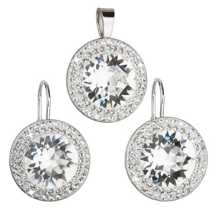16724 sada šperku s kryštálmi swarovski nausnice a prívesok bile kulate 39108 1