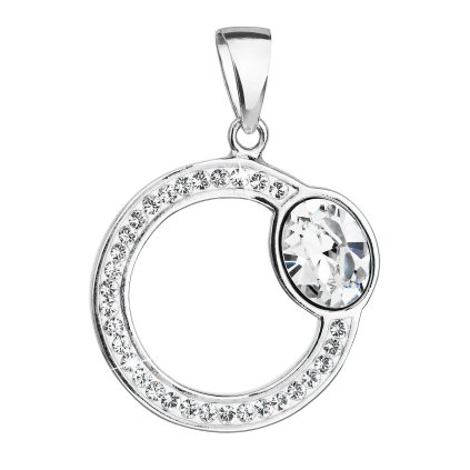 21392 strieborný prívesok s kryštálmi swarovski biely kruh 34215 1