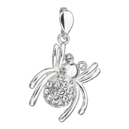21395 strieborný prívesok s kryštálmi swarovski biely pavúk 34220 1