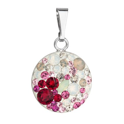 21464 stribrny prívesok s kryštálmi swarovski mix farieb 34225 3 sweet love
