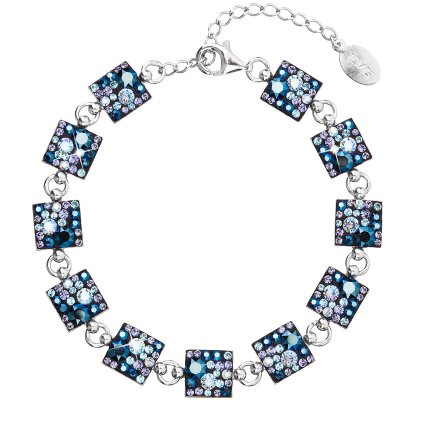 21587 stribrny naramok so swarovski kryštálmi modry 33047 3 blue style