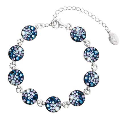 21602 stribrny naramok so swarovski kryštálmi modry 33048 3 blue style